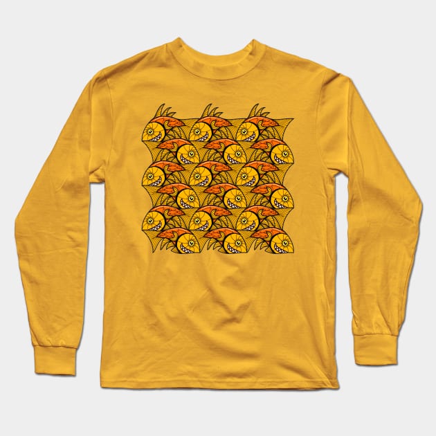 Escher fish pattern VI Long Sleeve T-Shirt by Maxsomma